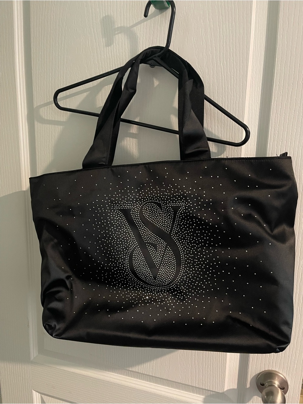 Victoria's Secret Black Tote with Crystal VS Monogram